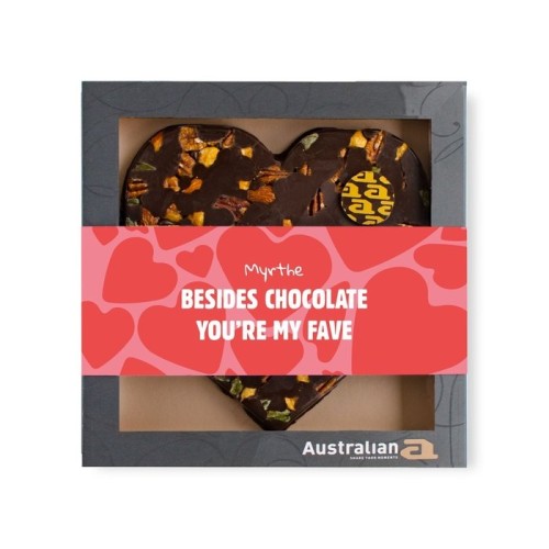 Australian Heart | Dark chocolate | Valentine with your own name
